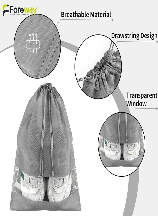 FOREWAY Shoe Bag for Travel & Storage, Women & Men, Travelling Shoe Storage Bag, Shoe Storage Organizer Bag (6, Grey) - Image 3